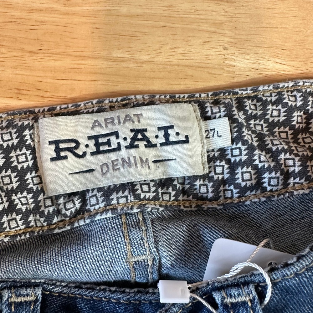 Ariat Jeans Womens 27L Blue Denim Makenzie Perfect Rise Straight Real 28x34" - Picture 13 of 16